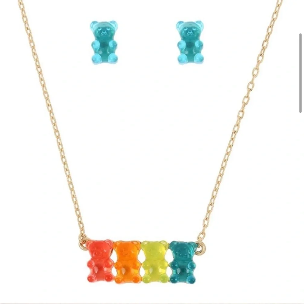 BETSEY Johnson Gummy Bear Necklace & Earrings Gift Set - Picture 3 of 5